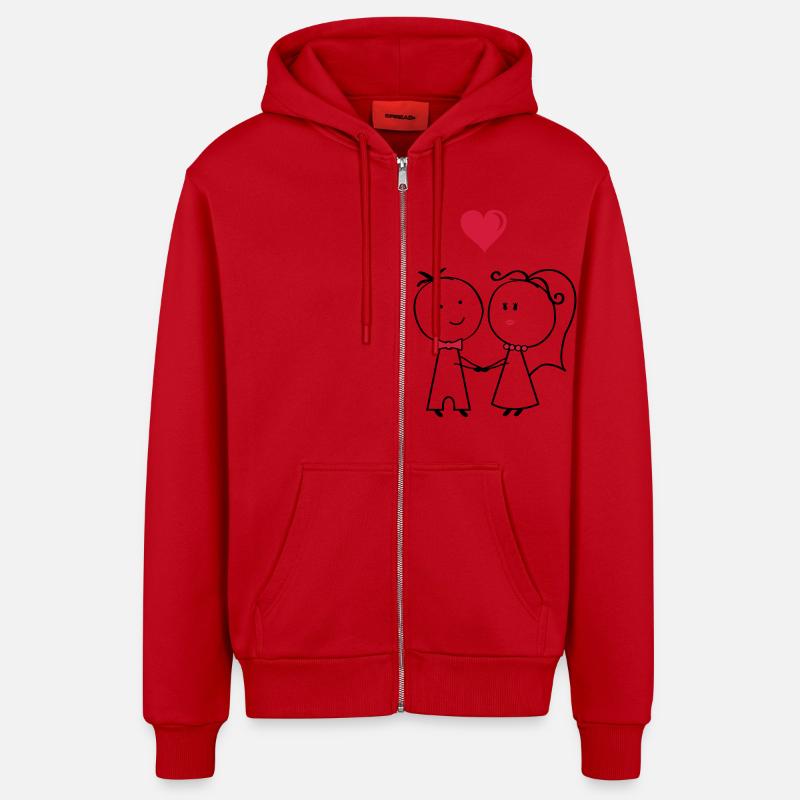 ehepaar_2 - Veste à capuche bio décontractée fabriquée en UE - rouge