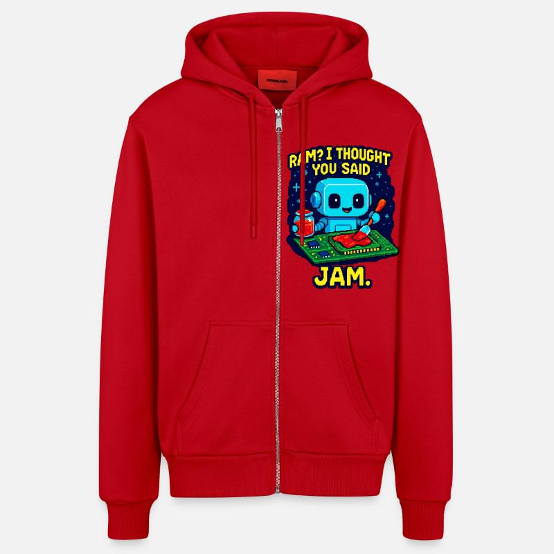 RAM oder Marmelade? - Organic Relaxed Kapuzenjacke Made in EU - Rot