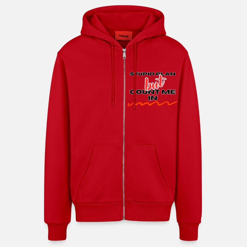 STUPID PLAN - Organic Relaxed Kapuzenjacke Made in EU - Rot