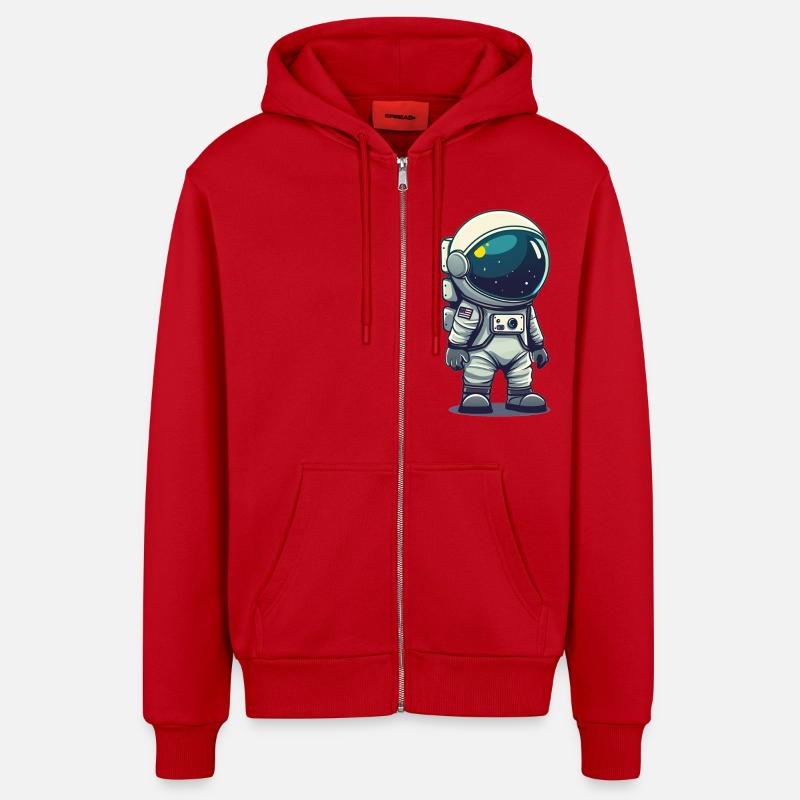 ASTRONAUTE PLANET ETOILE MARS - Veste à capuche bio décontractée fabriquée en UE - rouge