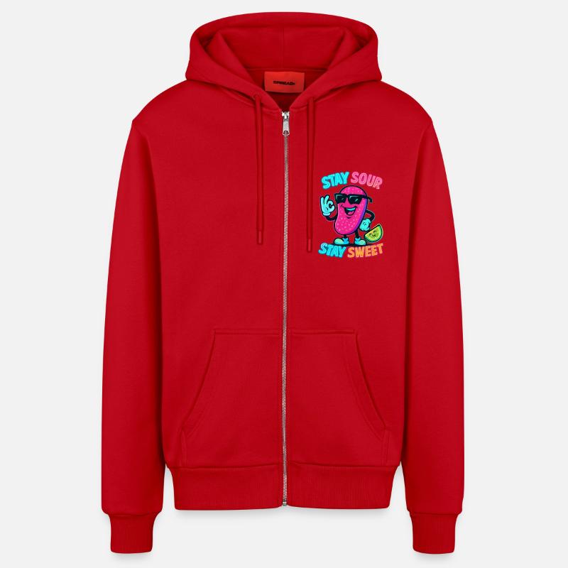 Stay Sour - Restez doux - Veste à capuche bio décontractée fabriquée en UE - rouge