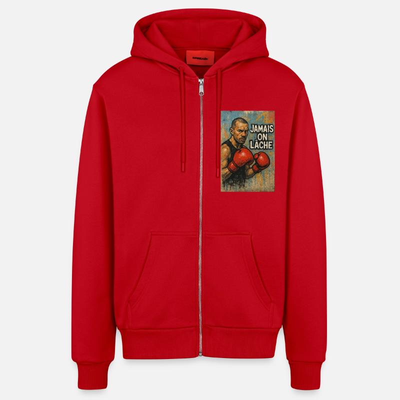 Boxe - Veste à capuche bio décontractée fabriquée en UE - rouge