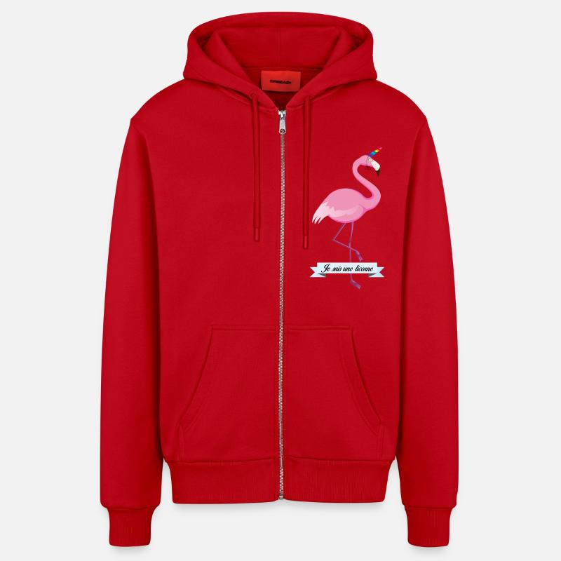 Ich bin ein Einhorn - Organic Relaxed Kapuzenjacke Made in EU - Rot