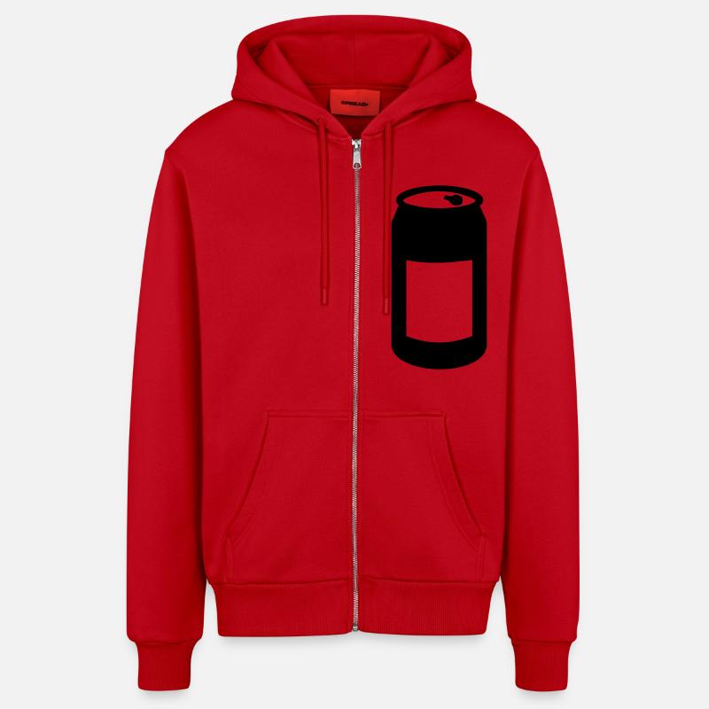 Boîte - Veste à capuche bio décontractée fabriquée en UE - rouge