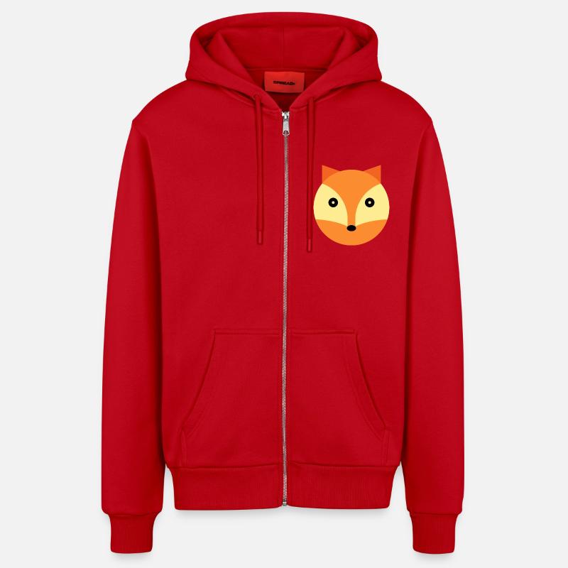 Fuchs - Organic Relaxed Kapuzenjacke Made in EU - Rot