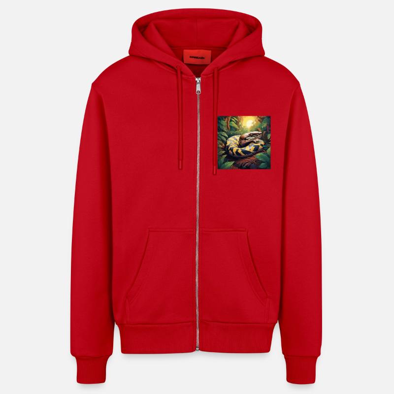 SERPENT - Veste à capuche bio décontractée fabriquée en UE - rouge