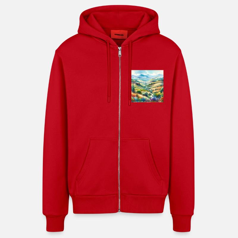 group1 3 - Organic Relaxed Kapuzenjacke Made in EU - Rot