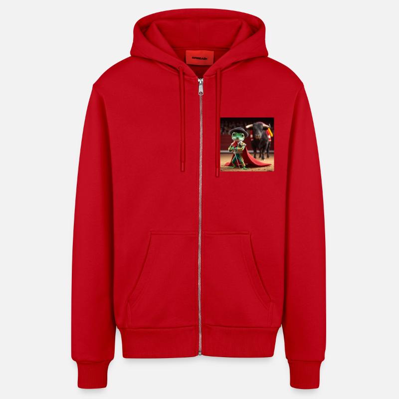 Jake O'rida - Veste à capuche bio décontractée fabriquée en UE - rouge