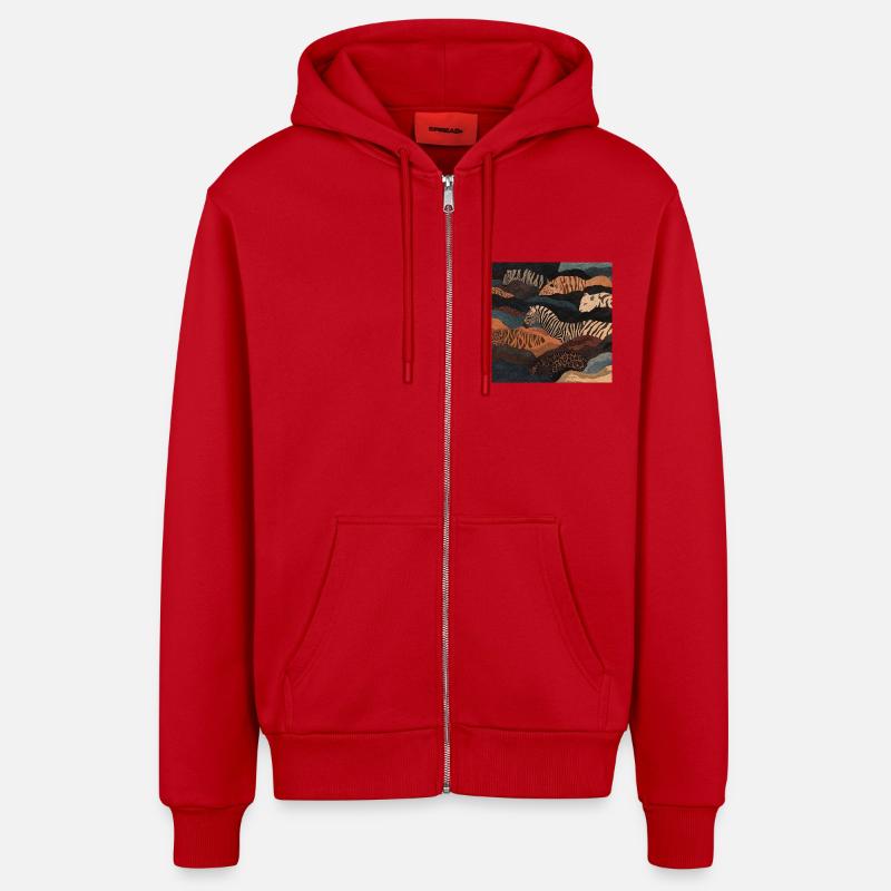 Diversité - Veste à capuche bio décontractée fabriquée en UE - rouge