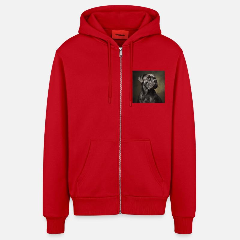 Cane corso - Veste à capuche bio décontractée fabriquée en UE - rouge