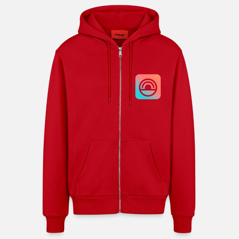 ArcSummer - Veste à capuche bio décontractée fabriquée en UE - rouge