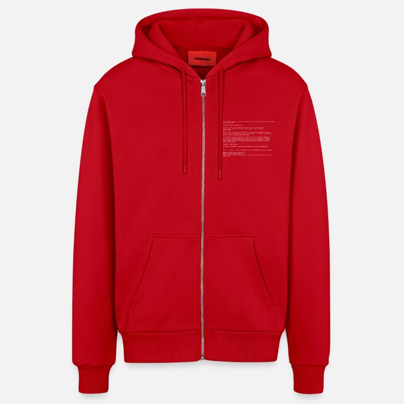 Blue Screen - Veste à capuche bio décontractée fabriquée en UE - rouge