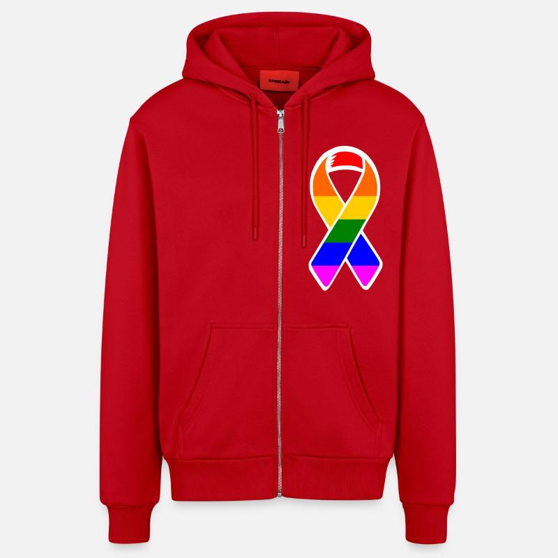 Lgbtq - Veste à capuche bio décontractée fabriquée en UE - rouge