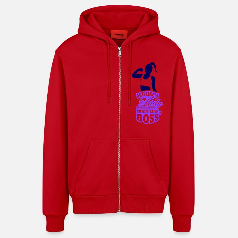 Lady train comme un 002 - Veste à capuche bio décontractée fabriquée en UE - rouge