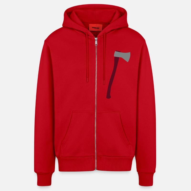 Axt - Organic Relaxed Kapuzenjacke Made in EU - Rot