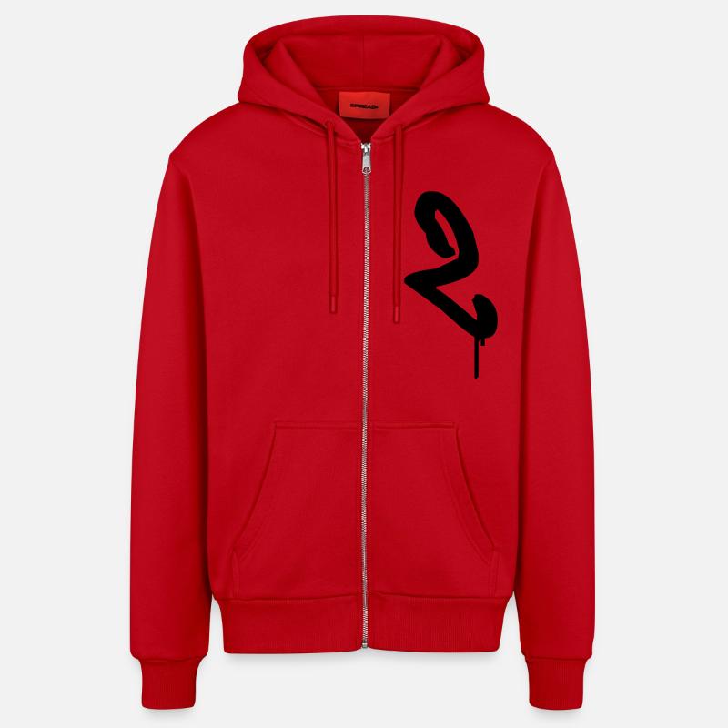 Graffiti: 2 - Veste à capuche bio décontractée fabriquée en UE - rouge