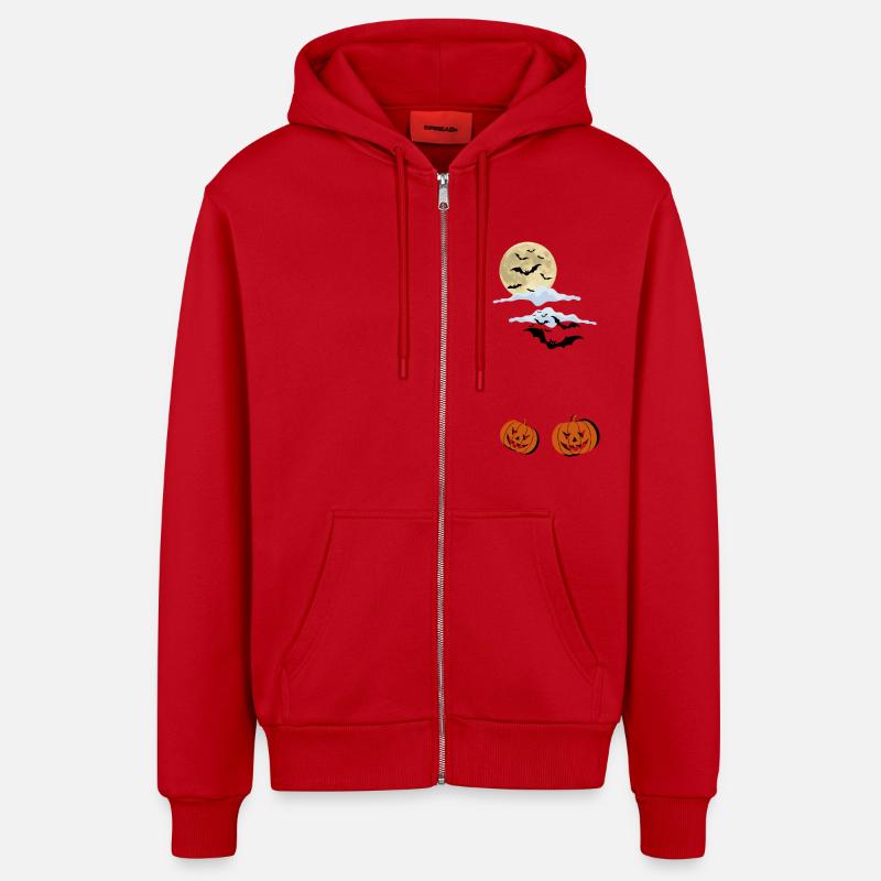 The night before Halloween - Organic Relaxed Hooded Jacket Made in EU - red