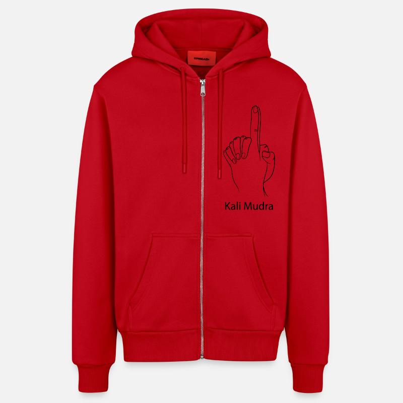 Yoga Méditation Spa Mudra - Veste à capuche bio décontractée fabriquée en UE - rouge