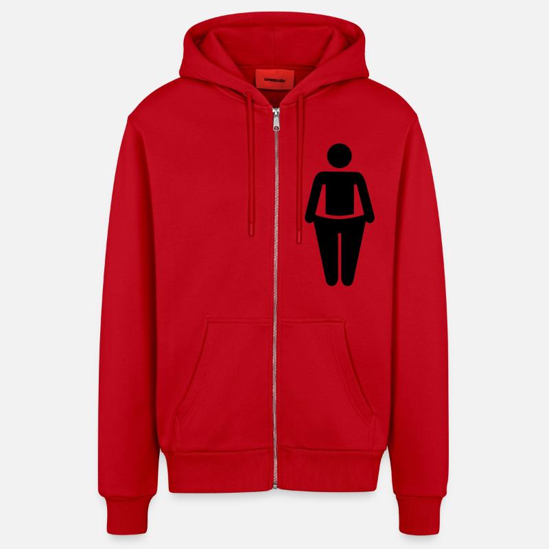Régime - Veste à capuche bio décontractée fabriquée en UE - rouge