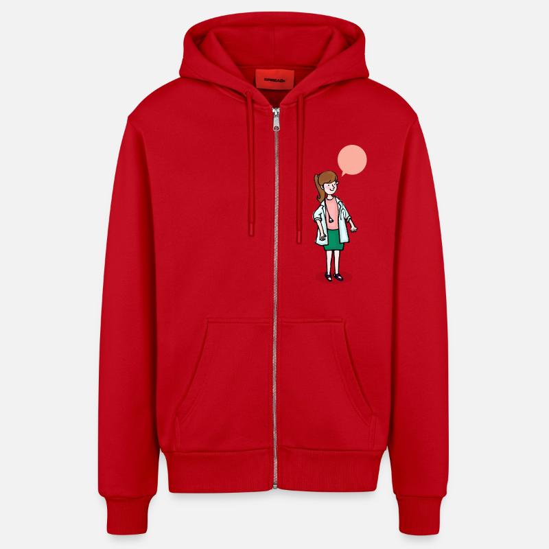 doc148 - Veste à capuche bio décontractée fabriquée en UE - rouge