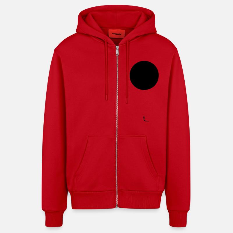 Black Sun - Organic Relaxed Kapuzenjacke Made in EU - Rot