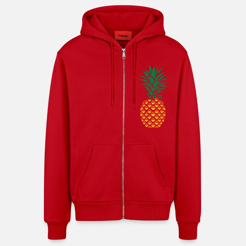 Pineapple (Geometric Style) - Veste à capuche bio décontractée fabriquée en UE - rouge