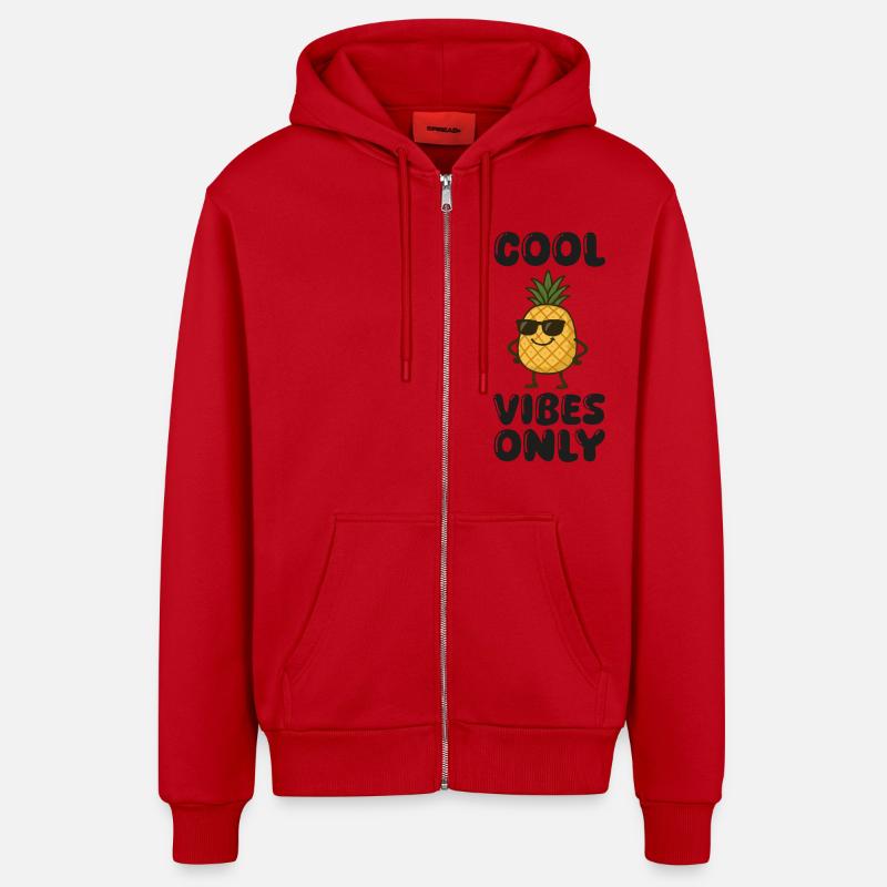 Pineapple Comic - Organic Relaxed Hooded Jacket Made in EU - red