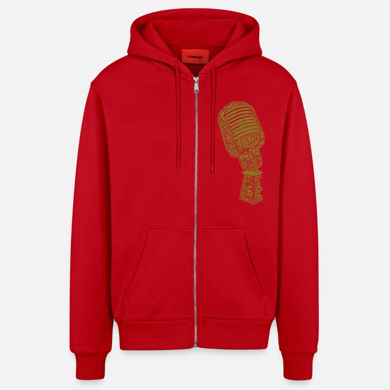 Tribal Old Microphone scolaire - Veste à capuche bio décontractée fabriquée en UE - rouge