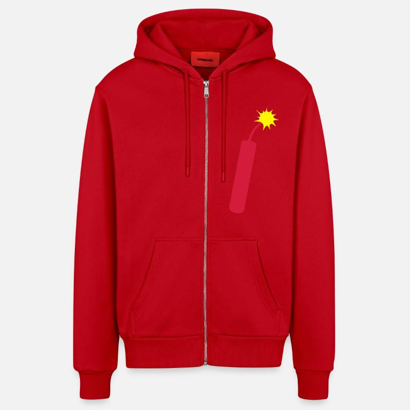 Dynamit Docht Lichter 1206 - Organic Relaxed Kapuzenjacke Made in EU - Rot