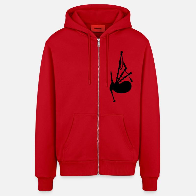 Cornemuse - Veste à capuche bio décontractée fabriquée en UE - rouge