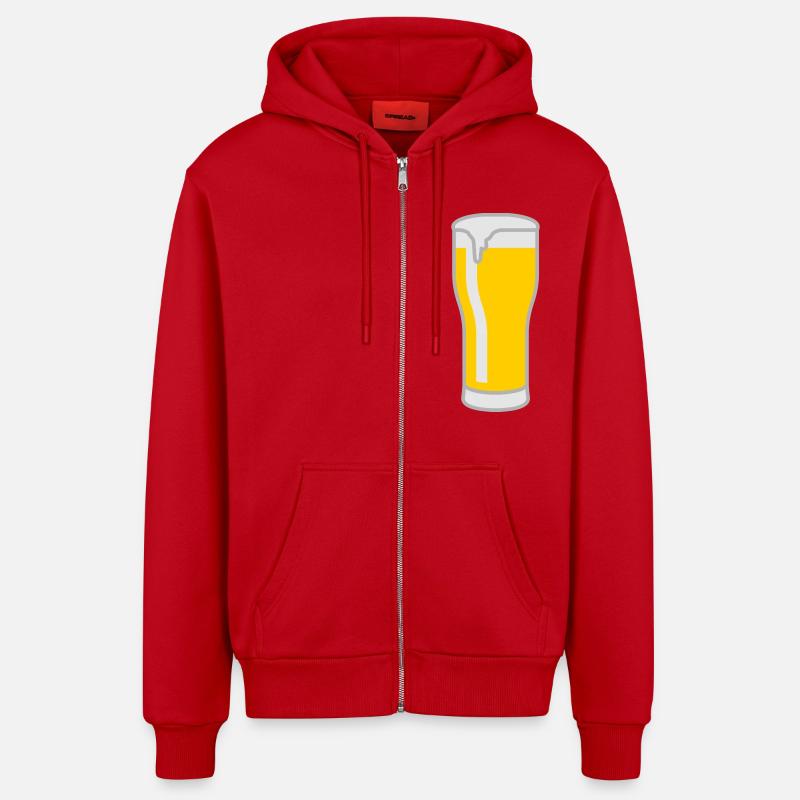 bier_glas_3c - Organic Relaxed Kapuzenjacke Made in EU - Rot
