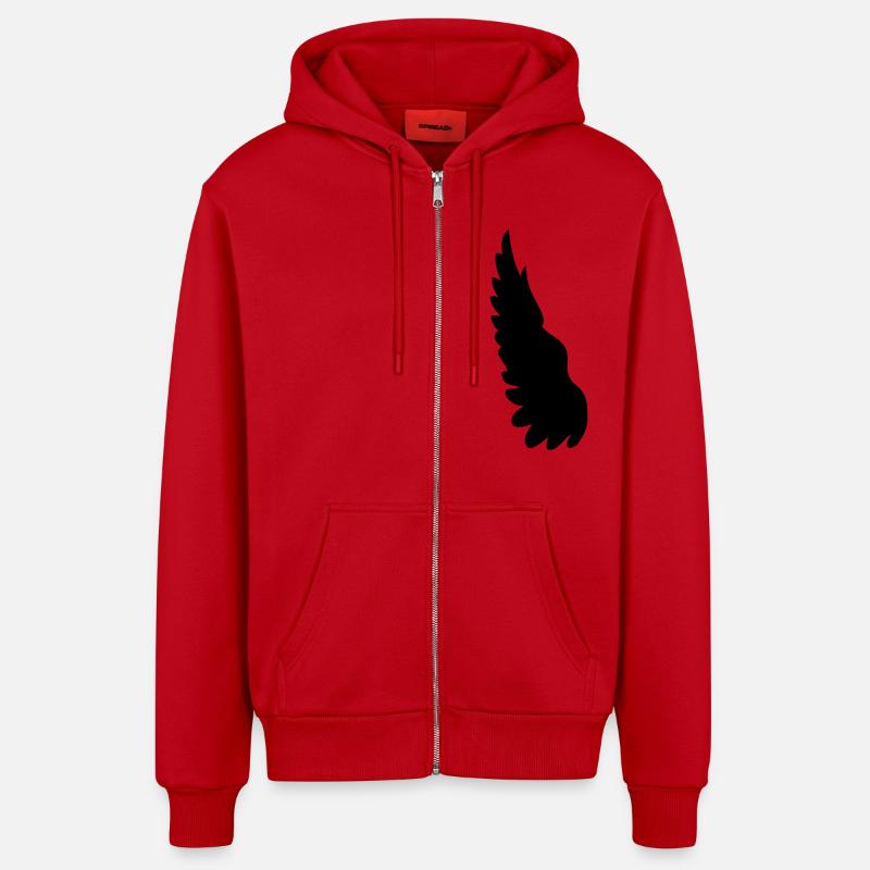 aile - Veste à capuche bio décontractée fabriquée en UE - rouge
