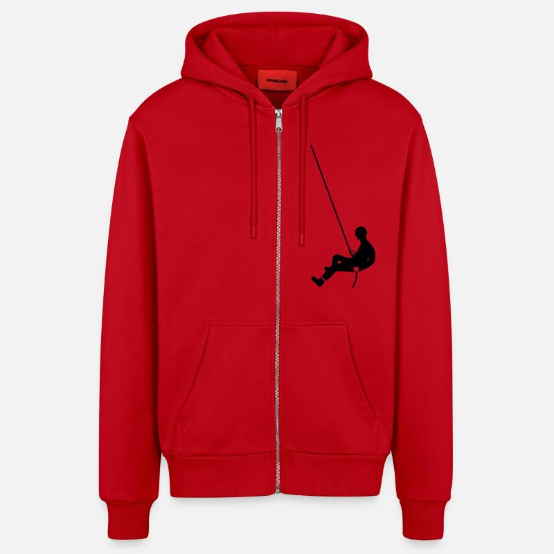 escalade - Veste à capuche bio décontractée fabriquée en UE - rouge