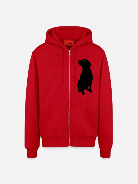 dog - Organic Relaxed Hooded Jacket Made in EU - red