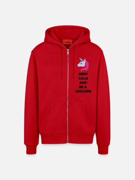 be_a_unicorn_02 - Organic Relaxed Kapuzenjacke Made in EU - Rot