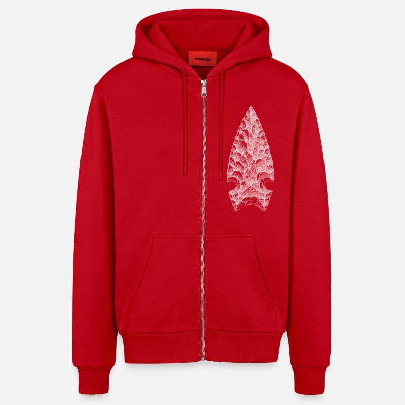 Pointe de flèche - Veste à capuche bio décontractée fabriquée en UE - rouge