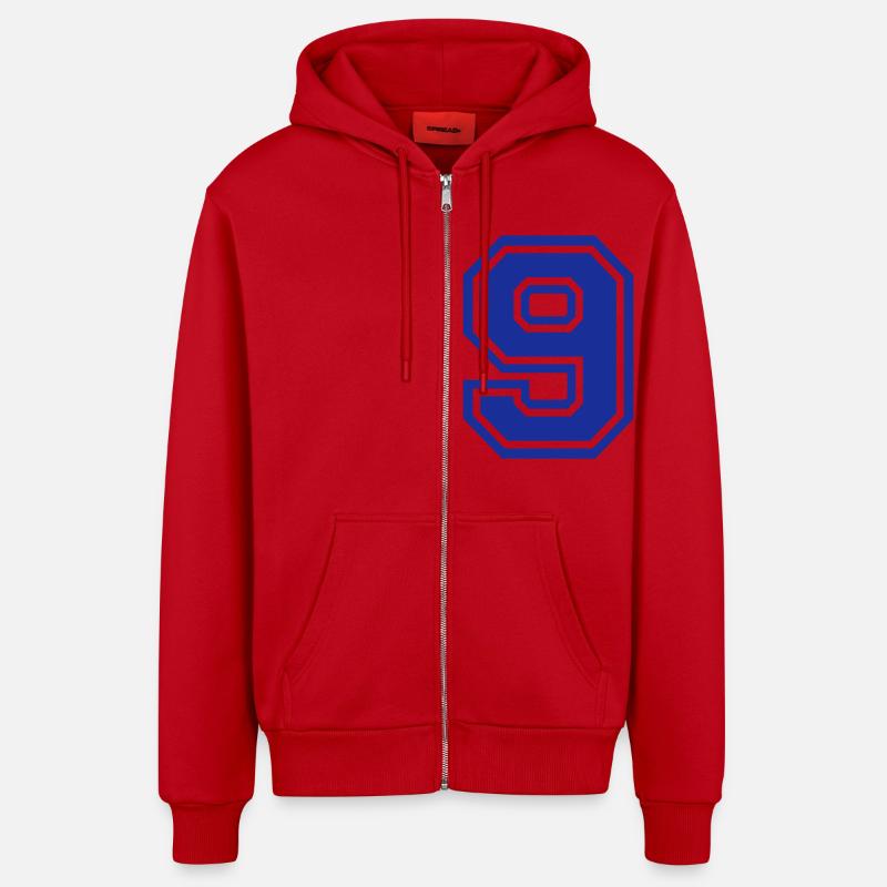 9 - Veste à capuche bio décontractée fabriquée en UE - rouge