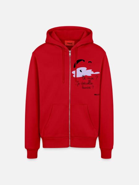 Body décolle bientot rose - Veste à capuche bio décontractée fabriquée en UE - rouge