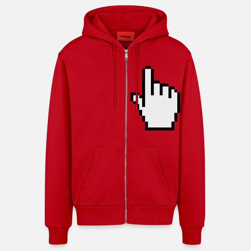 pointeur / curseur - Veste à capuche bio décontractée fabriquée en UE - rouge