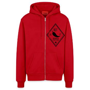 Hot as pepper - Organic Relaxed Kapuzenjacke Made in EU - Rot - Vorne