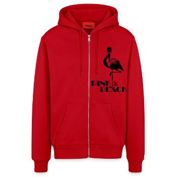 pink is the new black Flamingo rosa Vogel tropisch - Veste à capuche bio décontractée fabriquée en UE - rouge - Devant