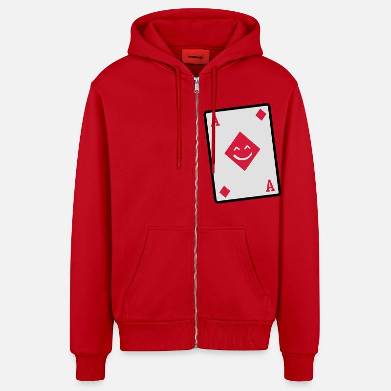 as karo - Veste à capuche bio décontractée fabriquée en UE - rouge