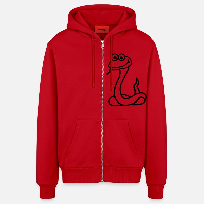 Serpent - Veste à capuche bio décontractée fabriquée en UE - rouge