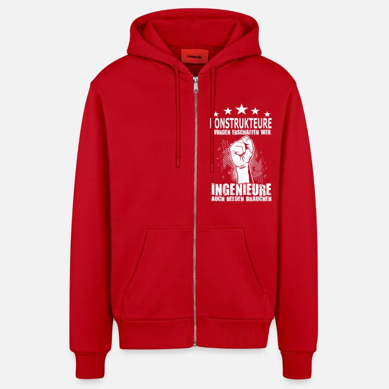 konstrukteure - Organic Relaxed Kapuzenjacke Made in EU - Rot
