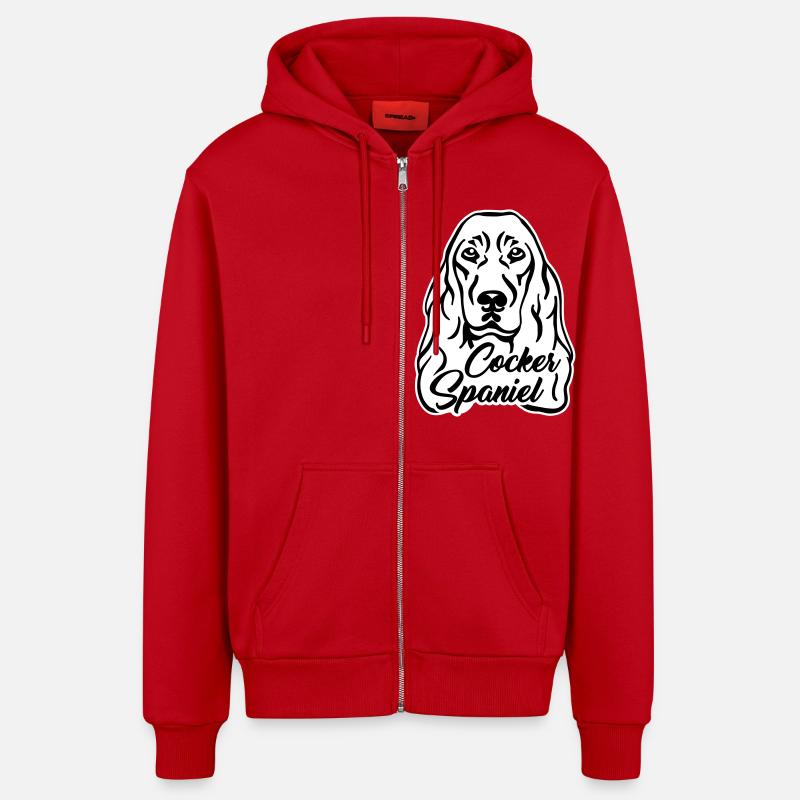 Cocker Spaniel - Organic Relaxed Kapuzenjacke Made in EU - Rot