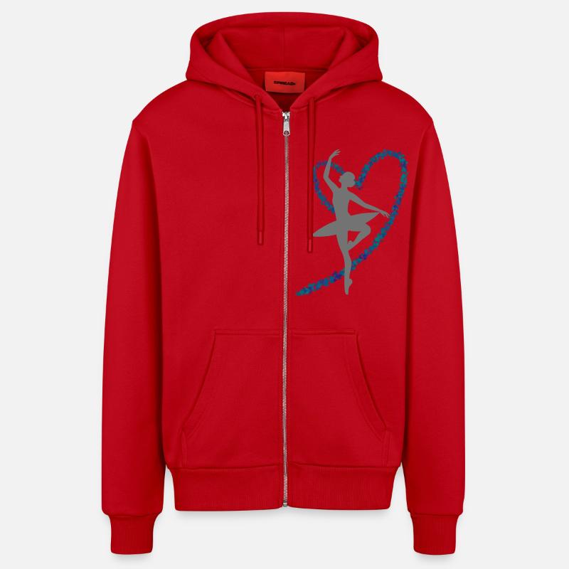 Danseuse étoile - Veste à capuche bio décontractée fabriquée en UE - rouge