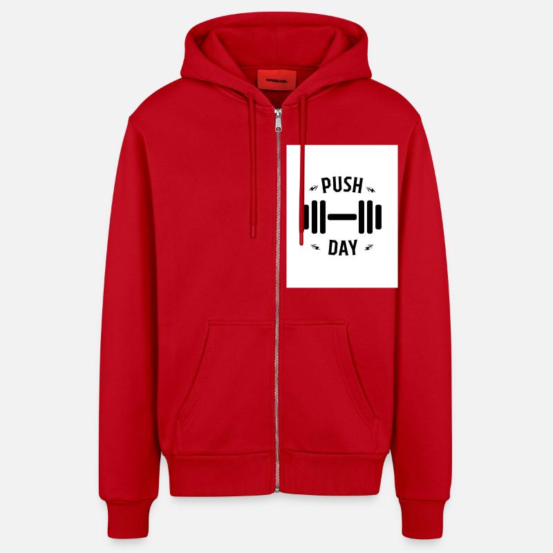 Push Day - Organic Relaxed Kapuzenjacke Made in EU - Rot