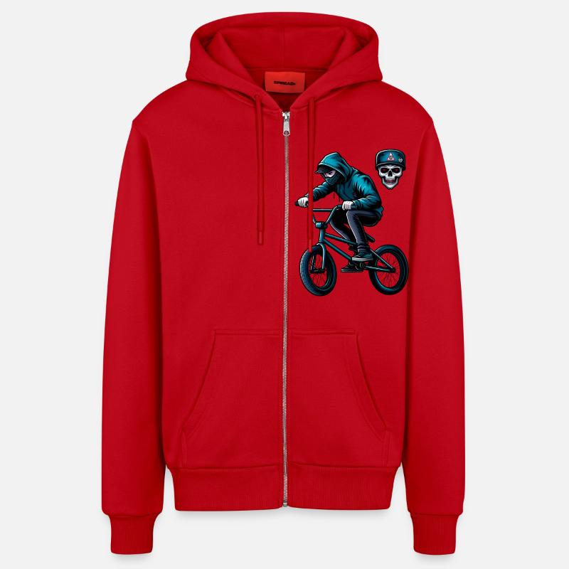 Vélo Freestyle Style - Veste à capuche bio décontractée fabriquée en UE - rouge