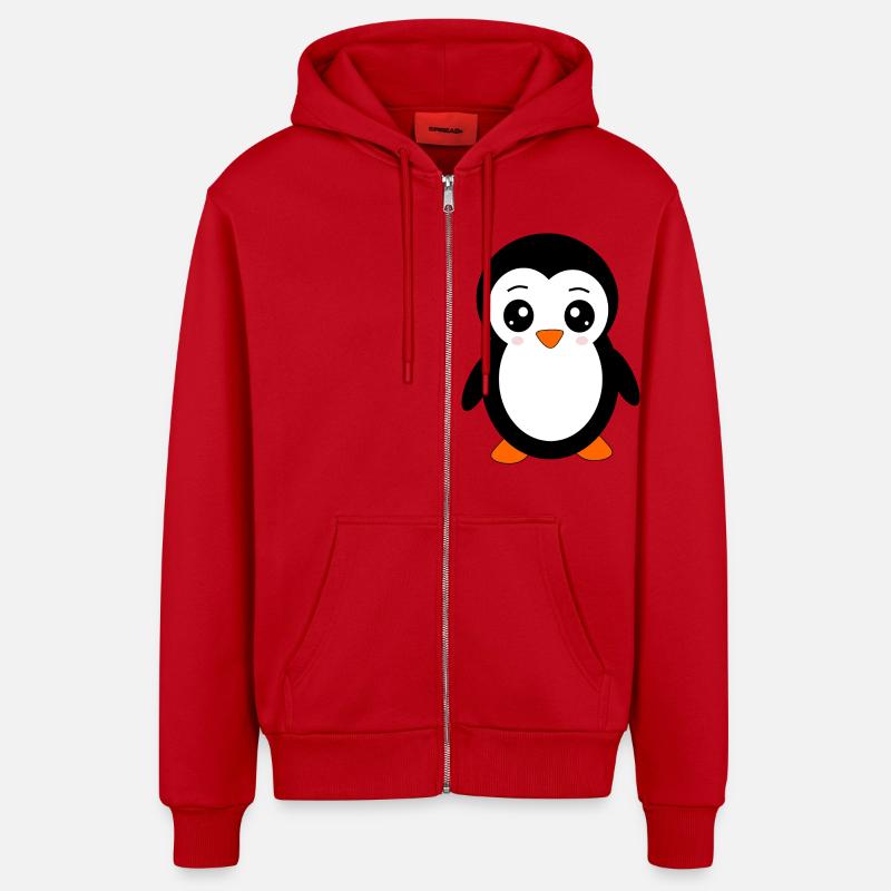 Pingouin - Veste à capuche bio décontractée fabriquée en UE - rouge