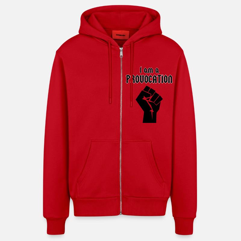 Je suis une provocation - Veste à capuche bio décontractée fabriquée en UE - rouge